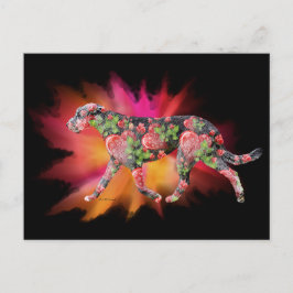 Valentine Irish Wolfhound Splash of color Postkarte