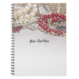 Valentine Jewels & Pearls Elegant Chic Glamour Notizblock
