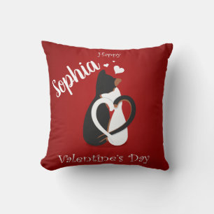 Valentine Katzen in Liebe benutzerdefiniert Kissen