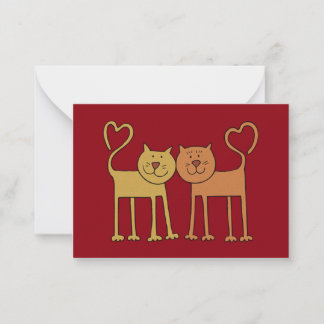 Valentine Katzen in Liebe Gramm Texturierte Kinder Mitteilungskarte