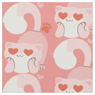 Valentine Katzenherz niedliche whimsisbezaubernde Stoff