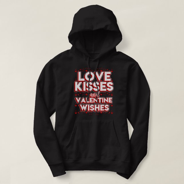 Valentine Kiss Design - Liebe Kisses und Valentine Hoodie (Design vorne)