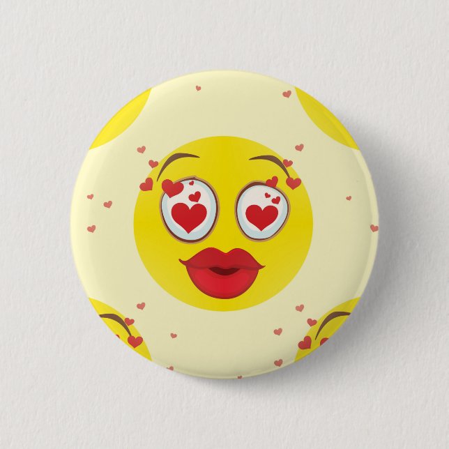 Valentine kiss Emoji Button (Vorderseite)