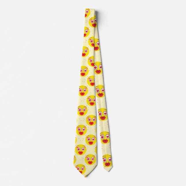 Valentine kiss Emoji Krawatte (Vorderseite)
