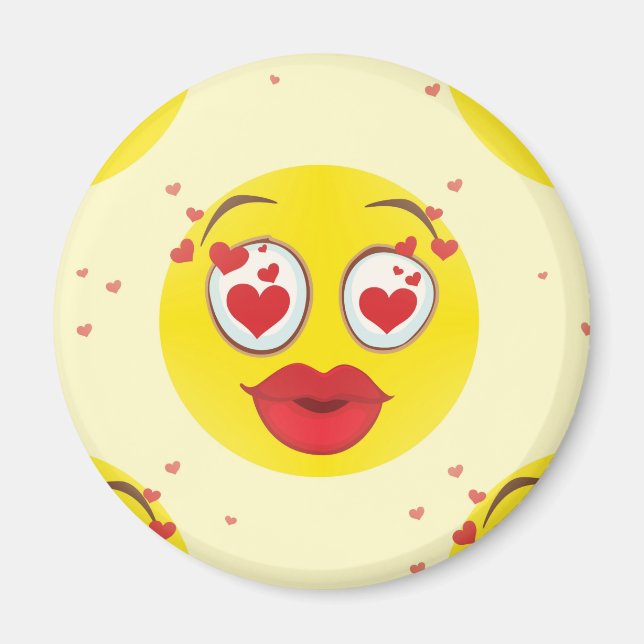 Valentine kiss Emoji Magnet (Vorne)