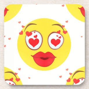 Valentine kiss Emoji Untersetzer
