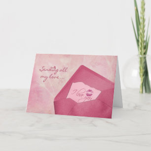 Valentine Kiss in Envelope Feiertagskarte