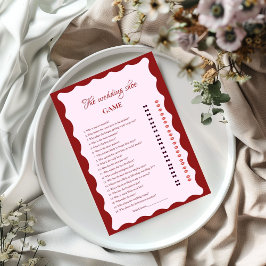 Valentine kiss miss good by Weding Shoe Game Card Ankündigung