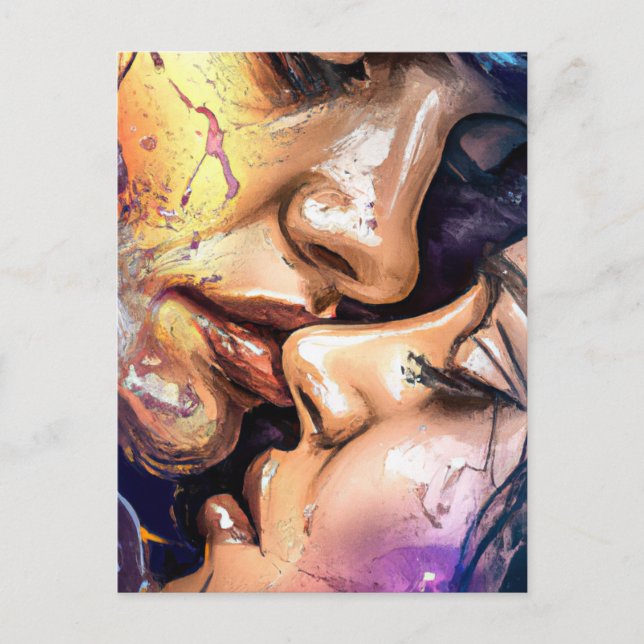 Valentine Kiss Postcard Postkarte (Vorderseite)