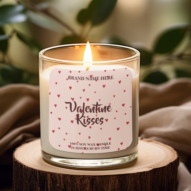 Valentine Kisses Candle Sticker Cute Hearts Design (Von Creator hochgeladen)
