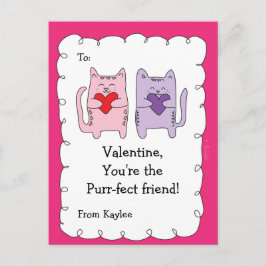 Valentine Klassenzimmer Karten für Kinder Katzen K