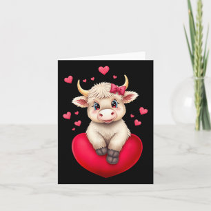 Valentine Kuh im Herzen Hochland Kuh Valentine Karte