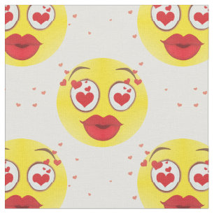 Valentine-Kuss-Emoji-Stoff Stoff