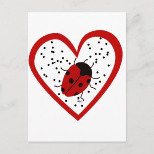 Valentine Ladybug Feiertagspostkarte