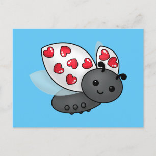 Valentine Ladybug Postkarte