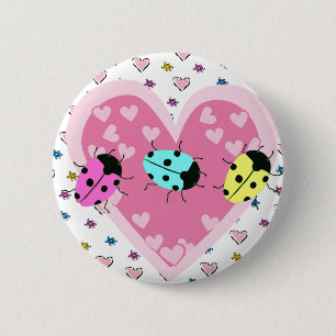 VALENTINE LADYBUGS BUTTON