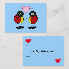 Valentine Ladybugs in Liebe Mini-Kinderkarten Mitteilungskarte