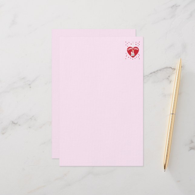 Valentine Lambs Liebe Stationery Briefpapier (Vorderseite/Rückseite Beispiel)