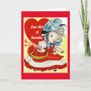 Valentine-Lamm-Faltgrußkarte Feiertagskarte
