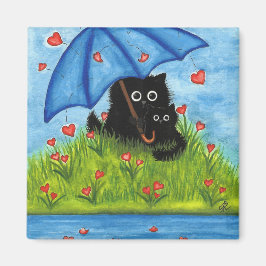 Valentine Liebe Black Cat von Bihrle Magnet