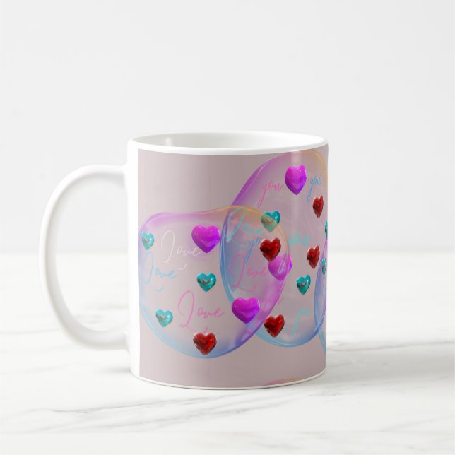 Valentine-Liebe-Blasen Spaß Kaffeetasse (Links)