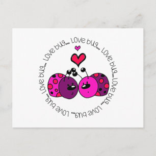 Valentine Liebe Bug Feiertagspostkarte