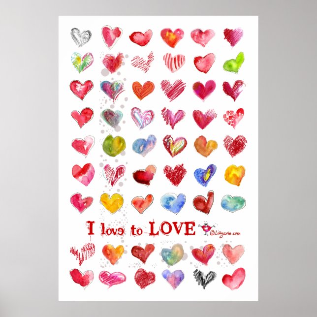 Valentine Liebe Hearts Poster (Vorne)
