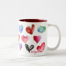 Valentine-Liebe-Herz-Tasse 3 von 4 Zweifarbige Tasse