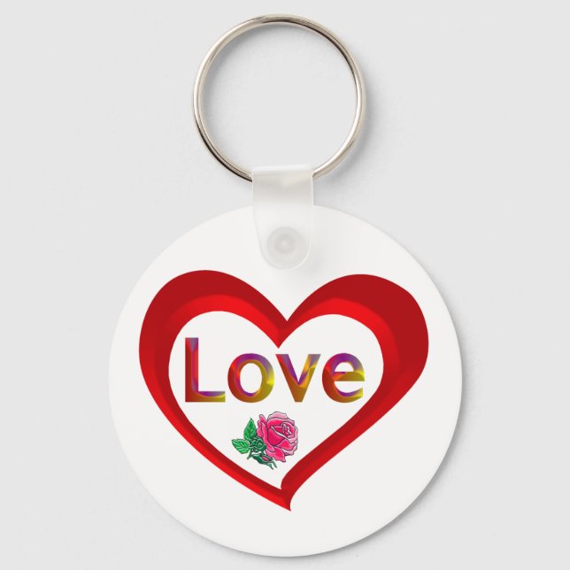 Valentine Liebe Herzkette Schlüsselanhänger (Vorderseite)