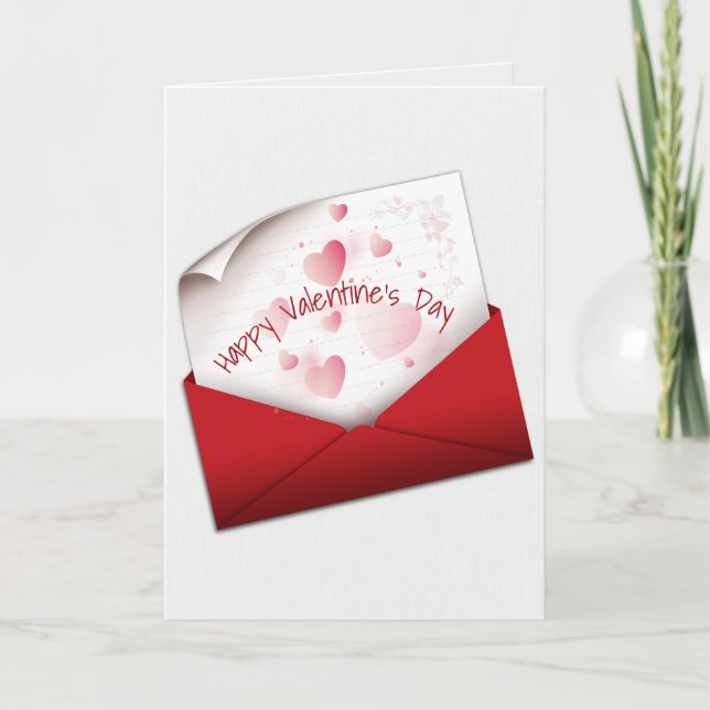 Valentine-Liebe Hinweis in der Roten Hülle Karte (Vorderseite)