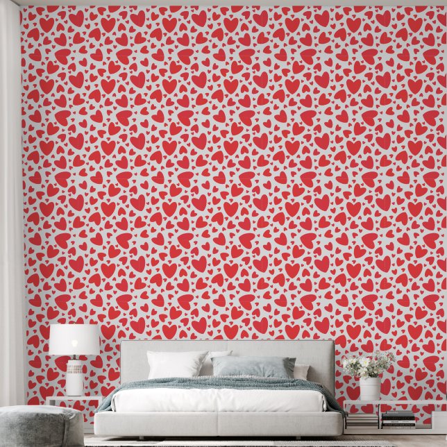 Valentine Liebe hört rot und weiß Tapete (Schlafzimmer)