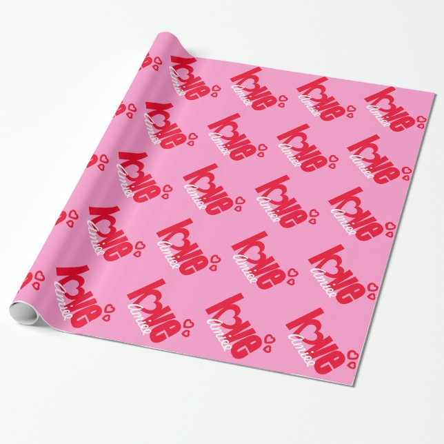 Valentine Liebe mit dem Namen personalisierte Gesc Geschenkpapier (Ungerollt)