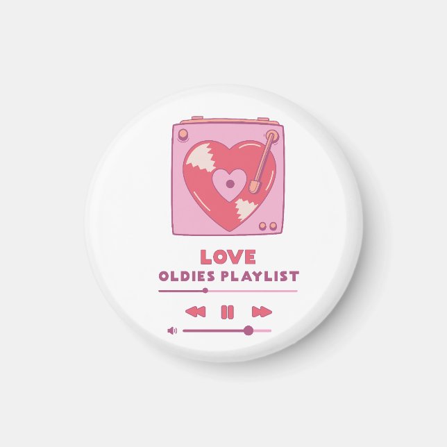 Valentine Liebe Oldies Playlist Magnet (Vorne)