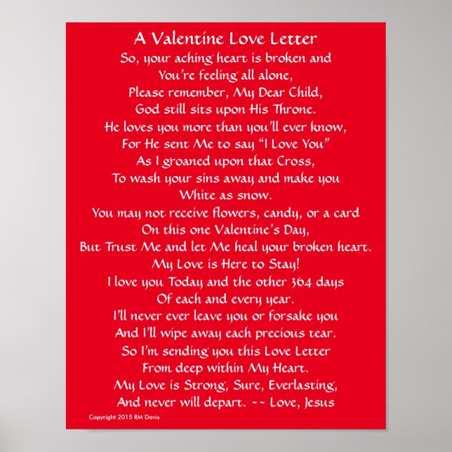 Valentine-Liebe Poster (Vorne)