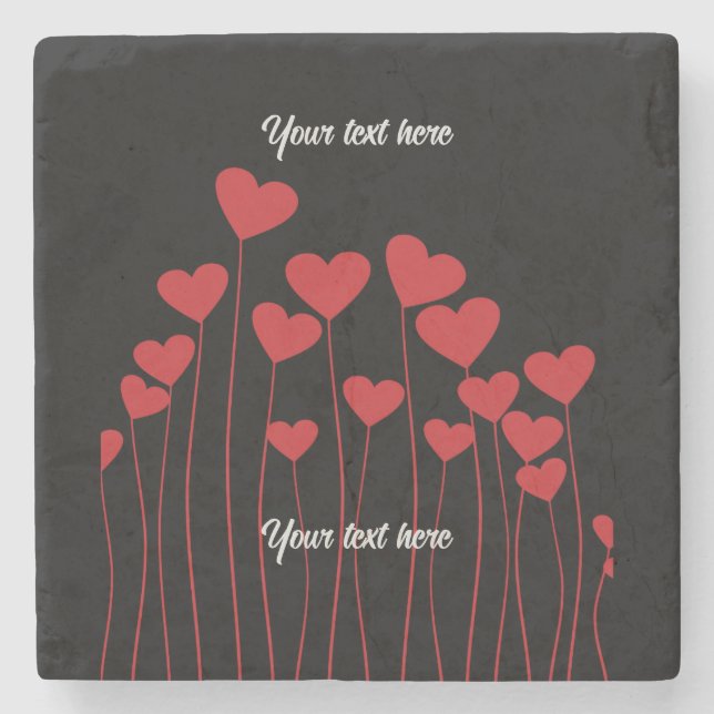Valentine/Liebe Stone Untersetzer - Text anpassen (Vorderseite)