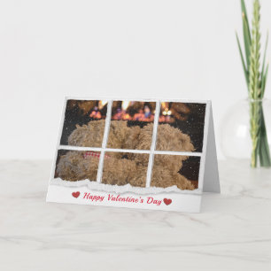 Valentine Liebe Teddy Bären mit Kamin Karte