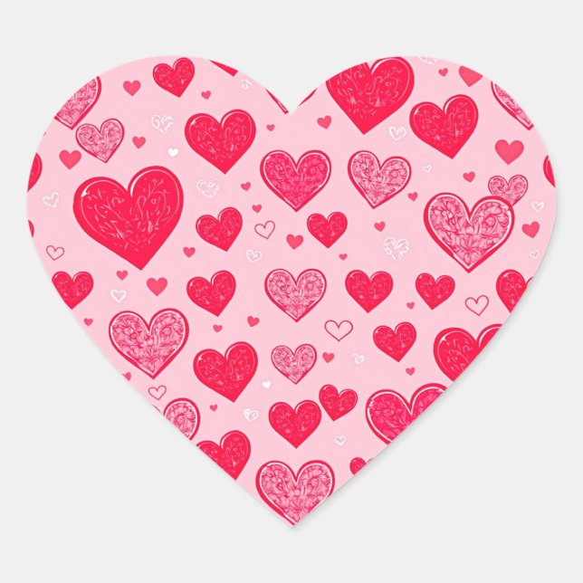 Valentine Liebe-Valentine-Herzen Herz-Aufkleber (Vorderseite)