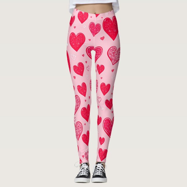 Valentine Liebe-Valentine-Herzen Leggings (Vorderseite)