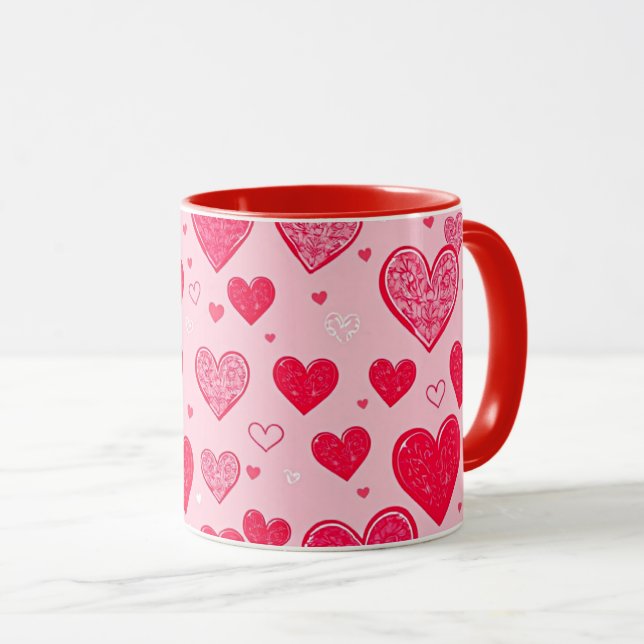 Valentine Liebe-Valentine-Herzen Tasse (VorderseiteRechts)