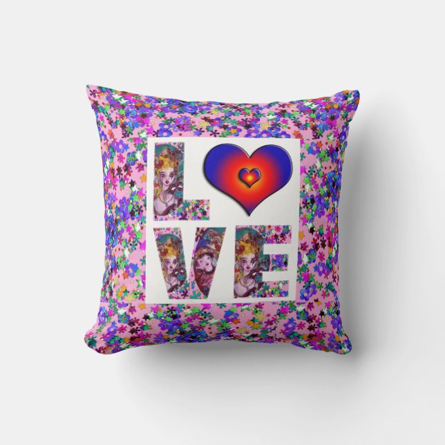 VALENTINE LIEBE VENEZIANISCH MASQUERADE CONFETTI KISSEN (Vorderseite)