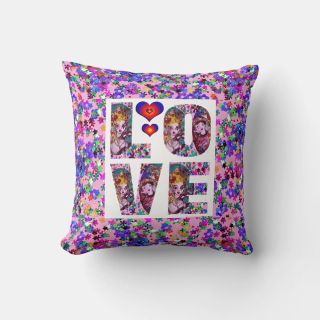 VALENTINE LIEBE VENEZIANISCH MASQUERADE CONFETTI KISSEN (Vorderseite)