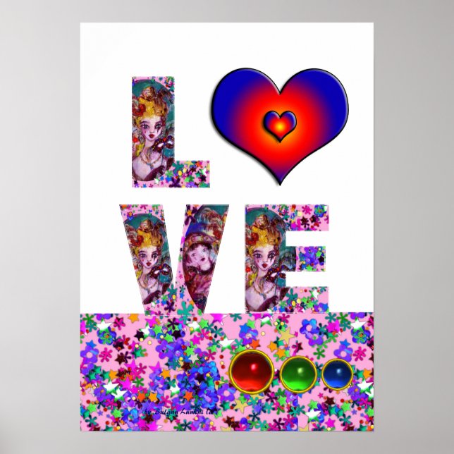 VALENTINE LIEBE VENEZIANISCH MASQUERADE PARTY POSTER (Vorne)