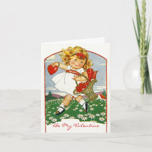 Valentine-Lieferung Mädchen Valentinstag Karte Kar