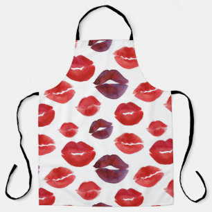Valentine Lipstick, Aquarellfarbe Nahtlose Drucke. Schürze