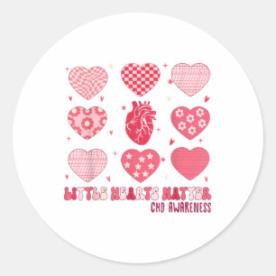 Valentine Little Hearts Chd Awareness Heart Anatom Runder Aufkleber