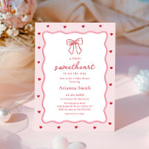 Valentine Little Sweetheart Baby Shower Invitation