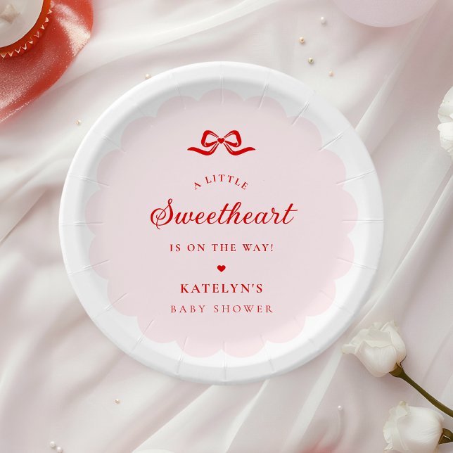 Valentine Little Sweetheart Baby Shower Pappteller (Von Creator hochgeladen)
