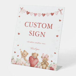 Valentine Little Sweetheart Baby Shower Sign Sockelschild