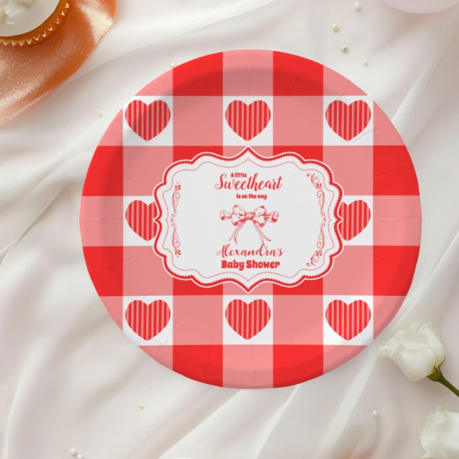 Valentine Little Sweetheart Girl Baby Shower Pappteller (Von Creator hochgeladen)