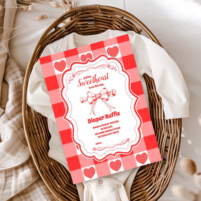 Valentine Little Sweetheart Girl Diapper Raffle Begleitkarte (Von Creator hochgeladen)
